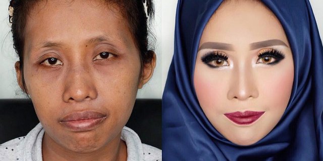 Perubahan Wanita Sebelum dan Sesudah Makeup, Kamu Pasti Kaget