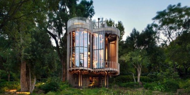 Kemewahan Rumah 'Pohon' Silinder di Afrika