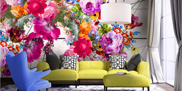 Tampilkan Wallpaper Floral dengan Nuansa Modern