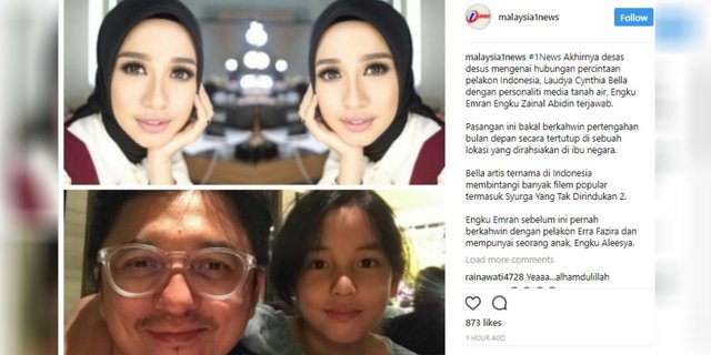 Media Malaysia Sebut Laudya Cynthia Bella Menikah Bulan Depan