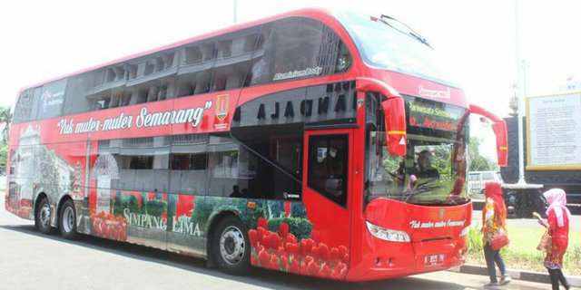 Hore! Sekarang Ada Bus Tingkat Wisata Gratis di Semarang