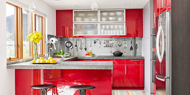 Inspirasi Desain Dapur Merah Pencuri Perhatian