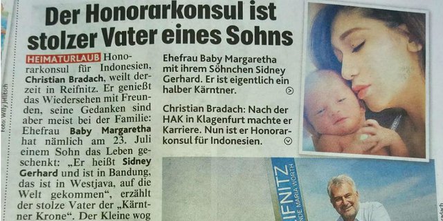 Kelahiran Anak Artis Ini Masuk Koran Austria, Ternyata...