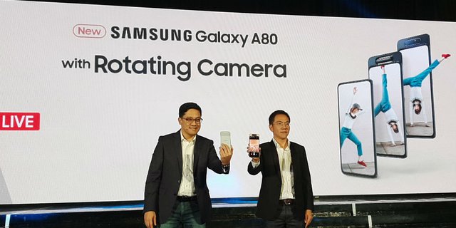 Samsung Galaxy A80 Dirilis, Pikat Generasi LIVE Lewat Triple Rotating Camera