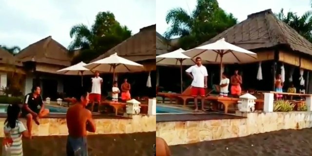 Viral, Turis Asing di Bali Larang Warga Berenang 