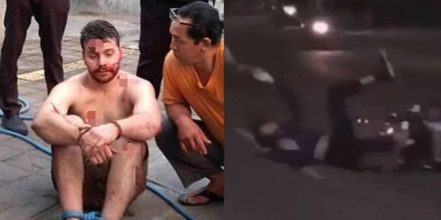 Viral Aksi Tendangan 'Kungfu' Terbang Bule Edan Jatuhkan Pemotor di Bali