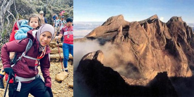 Ibu Perkasa, Taklukan Gunung Tertinggi Pulau Kalimantan Sambil Gendong Anak