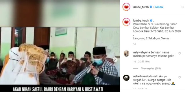 Pria di Lombok Nikahi Dua Wanita Sekaligus, Mahar 4 Juta