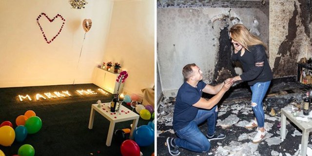 Susun Lilin Jadi Tulisan Marry Me Saat Lamaran, Apartemen Malah Habis Terbakar