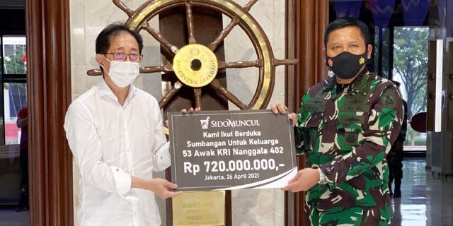 Sido Muncul Sumbang Rp720 Juta untuk Keluarga 53 Awak Nanggala 402