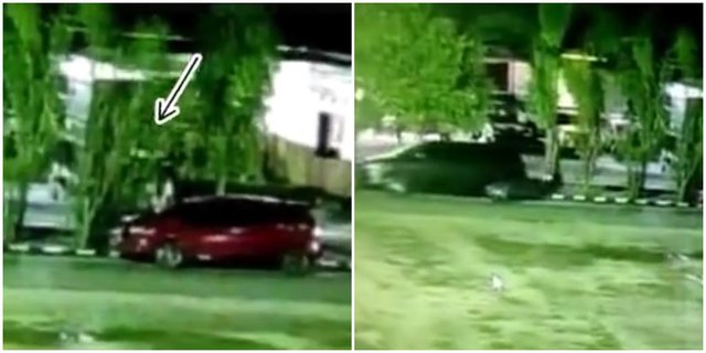 Geger Video Mobil di Parkiran Kantor Polisi Maju Sendiri Usai Muncul Sosok Putih