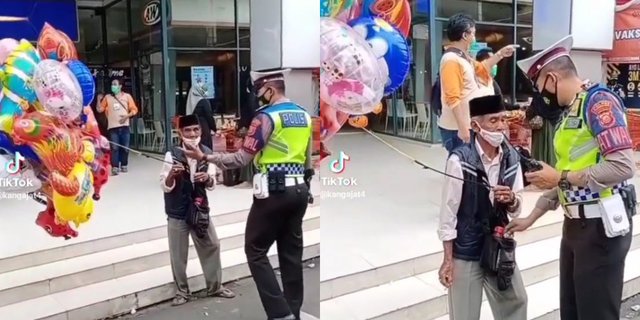 Didatangi Polisi, Kakek Penjual Balon Ini Malah Menangis Haru