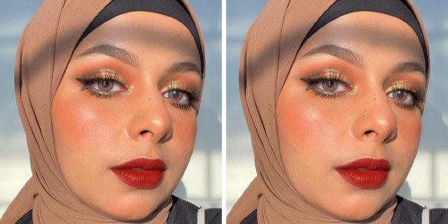 Merah Menyala Riasan Bibir ala Dilla Jaidi