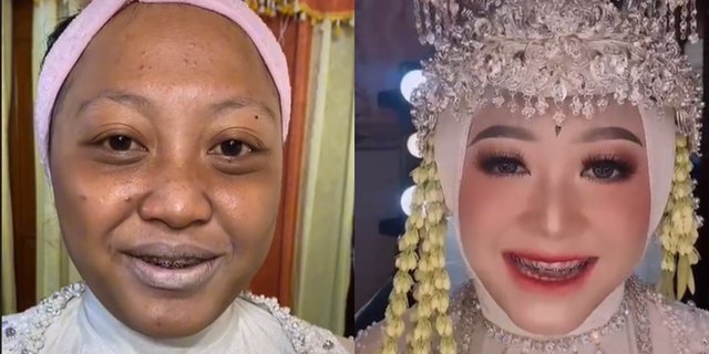 Penampilan Before-After Pengantin Dirias MUA, Hasilnya Bikin Melotot