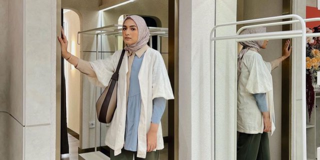 Gaya Bella Tamimi Gunakan Outfit Hijab Layering