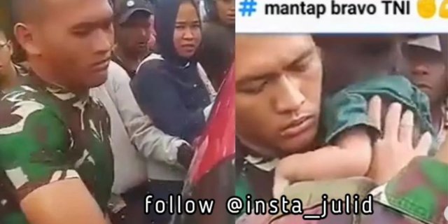 Viral Aksi Heroik Anggota TNI Pecahkan Kaca Mobil Selamatkan Bayi yang Terkunci, Warganet: Tampan dan Berani