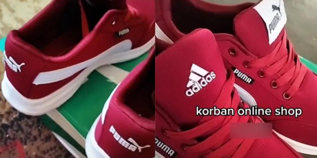 Beli Sepatu di Olshop Terkenal, Malah Dapat Merek Puma dan Adidas Sekaligus: 'Akhirnya Mereka Menikah Juga'