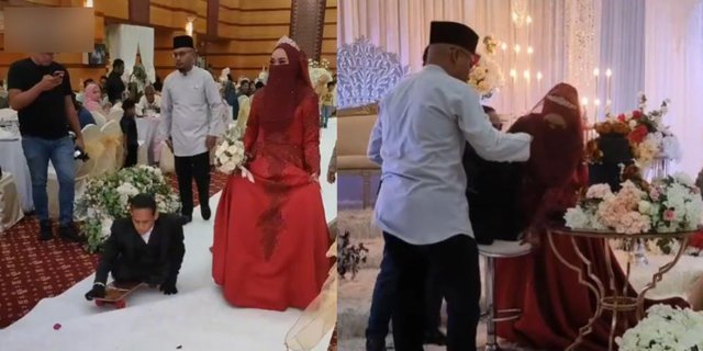 Viral Pernikahan Wanita Dengan Pria Yang Memiliki Keterbatasan Fisik