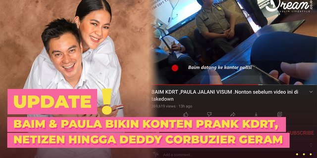 Baim & Paula Bikin Konten Prank KDRT, Netizen hingga Deddy Corbuzier Geram