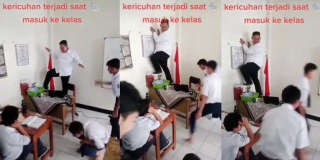 Auto Cosplay Jadi Cicak Tingkah Pak Guru Ketakutan Saat Lihat Tikus Di Kelas Bikin Murid 6698