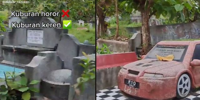 Unique Tomb in Jogjakarta, The Headstone is Shaped Like a Sedan Car