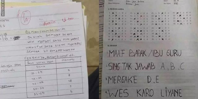 10 Potret Jawaban Absurd Siswa di Lembar Ujian, Bikin Guru Geleng-geleng Kepala!