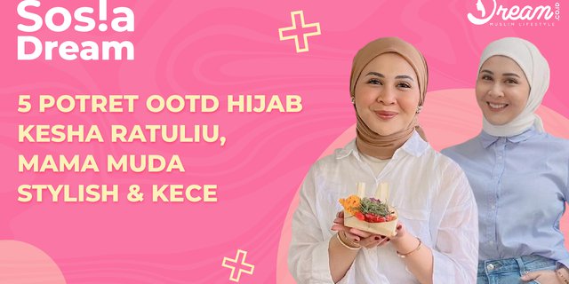 5 Portraits of OOTD Hijab Kesha Ratuliu, Stylish and Cool Young Mom