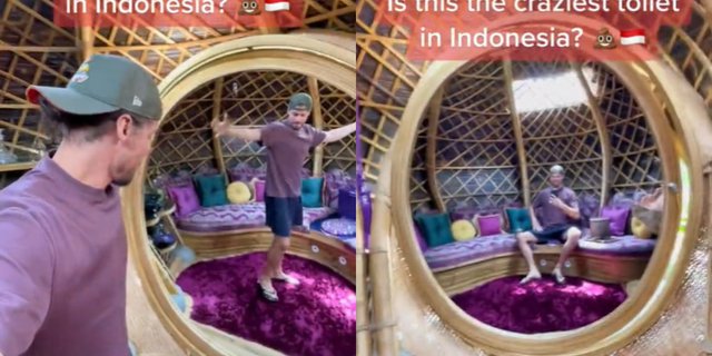 Foreigner Shows off Super Aesthetic Toilet in Bali, Complete with Sofa and Fur Carpet