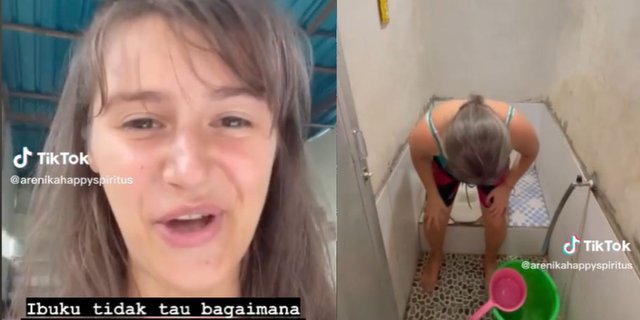 First Time in Indonesia, Funny Moment of Foreigner Using Squat Toilet Facing the Wall