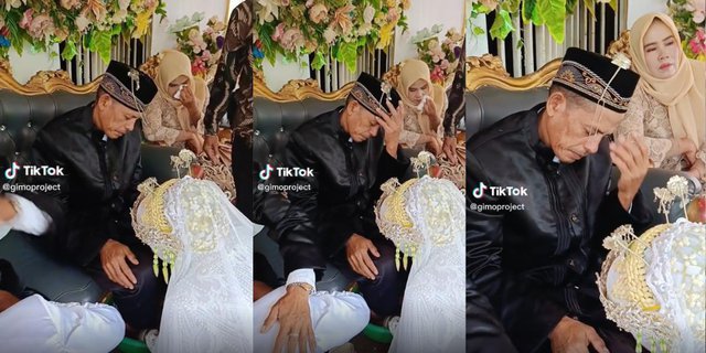 Touching Moment of Sungkeman Turns into Netizens' Joke, Because Sunda Siger Pin Stuck in the Groom's Father's Peci