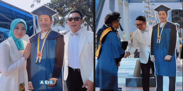 Emotional Moment Ridwan Kamil Represents the Late Eril's Graduation at ITB: We Are All Proud of You