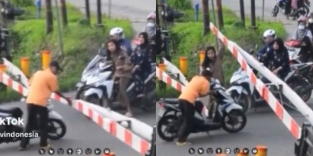 Heroic Action of a Teenage Girl Who Lifts the Railway Gate to Help a Trapped Father, While Others Just Watch in Awe