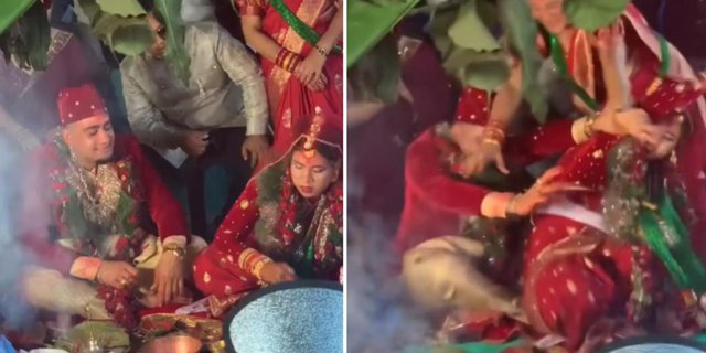 Viral! Chaotic Wedding, Both Bride and Groom Attack Each Other While Feeding, the Cause is Unexpected