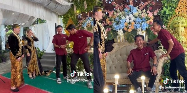 Foreign Bride Marries Using Javanese Customs, Photographer Confused Giving Directions and Ends Up Using Sign Language