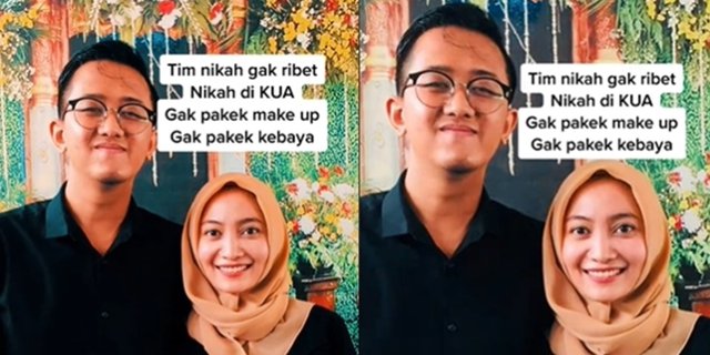 Viral Pasangan Nikah Hemat Cuma di KUA, Tidak Pakai Makeup dan Kebaya, Netizen : Pernikahan Teririt
