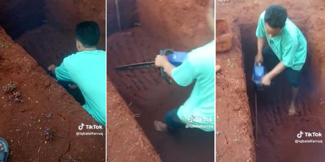 Not Using Hoes or Shovels, How This Grave Digger Digs Graves Is Unbelievable