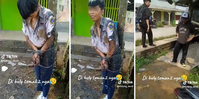 Viral Video of Junior High School Student Becoming a Bullying Victim, Tied to a Tree and Splashed with Dirty Water