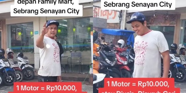 Viral Wild Motorcycle Parking Across Sency, Customers Charged Rp10 Thousand Even Though It's Just Brief, Bang Jago Arrested by Police