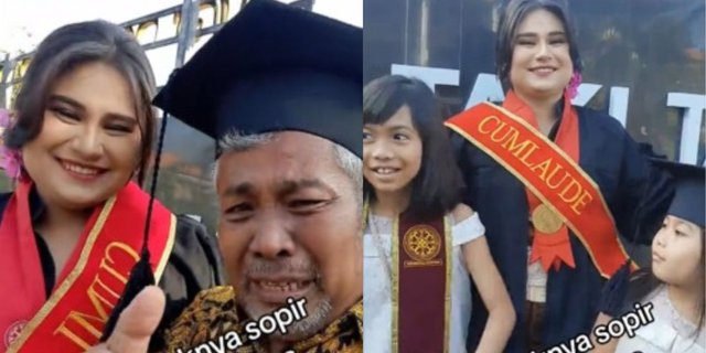 Tears of Joy of a Driver Seeing His Daughter Graduate Cumlaude: My Pride