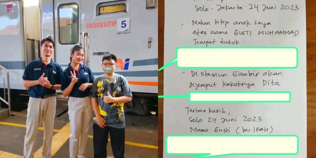 Letter of Consent from Mother, 12-Year-Old Child Travels Alone from Solo to Jakarta: Take Care of My Child