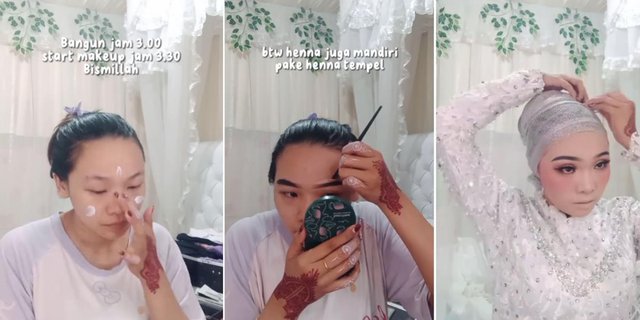 This Woman Does Her Own Makeup on Her Wedding Day from 4am, the Result is Astonishing and Resembles a K-Pop Idol