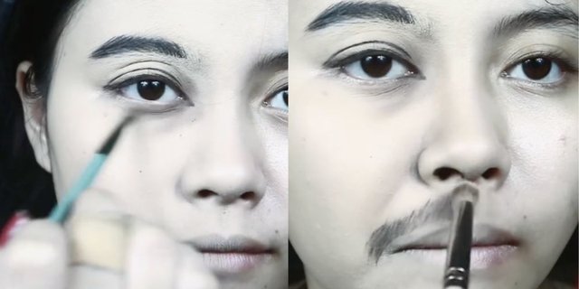 Half-Face Makeup TikToker Looks Like Jeje Govinda, Receives Praise from Netizens