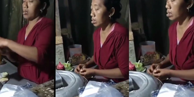 Video of Emotional Struggle of Mothers Searching for a Living Until Late at Night, Serving Customers While Fighting Sleepiness, Eyes Closed and Body Swaying