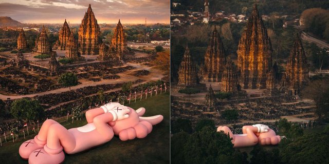 Giant KAWS Doll Appears at Prambanan Temple, Here's a List of KAWS Artworks Sold for Hundreds of Billions