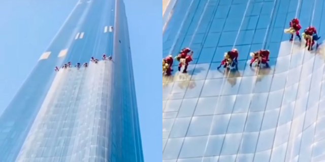 Moments of Cleaning the Skyscraper Building in Dubai, Workers' Salary of Rp70 Million per Month