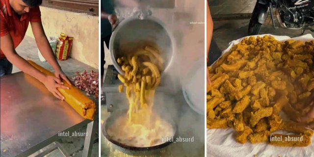 The Process of Making Indian Snacks with Disgusting Shape and Color Makes Netizens Nauseous