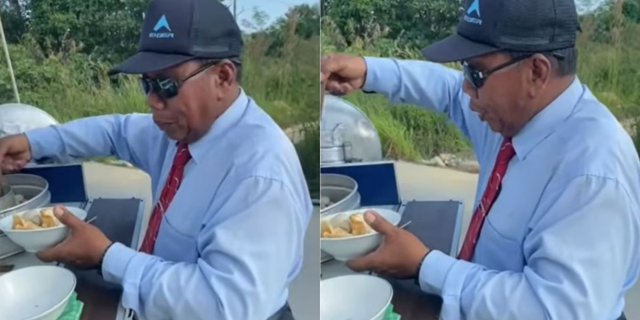 Viral Abang Bakso Wearing Office Uniform like a Boss