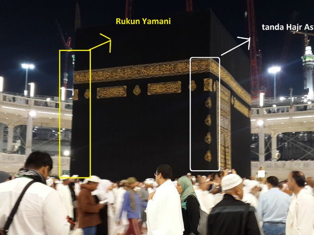 Hajar aswad arah Rukun Hajarul