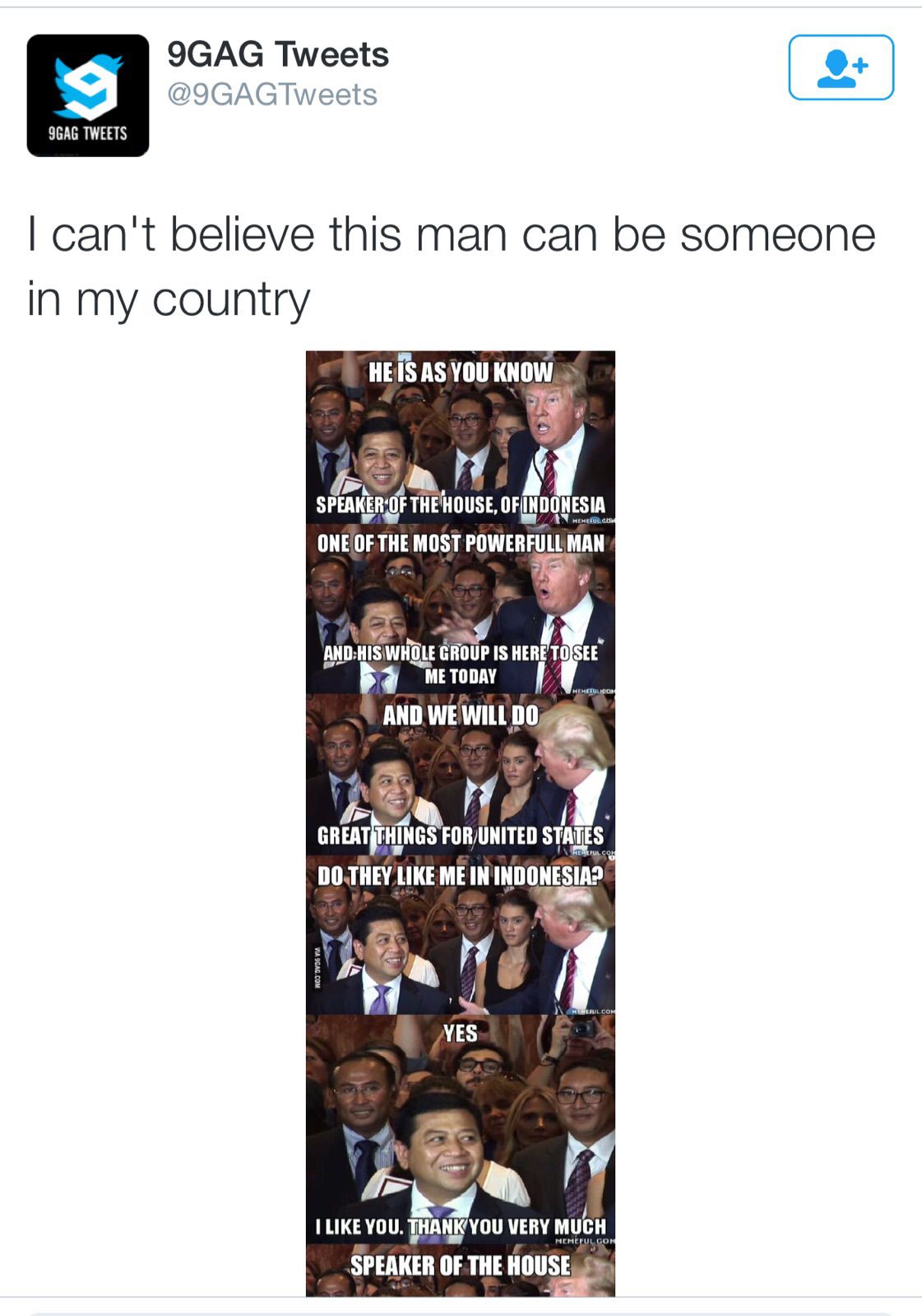 `Meme` Kedekatan Fadli Zon dan Donald Trump