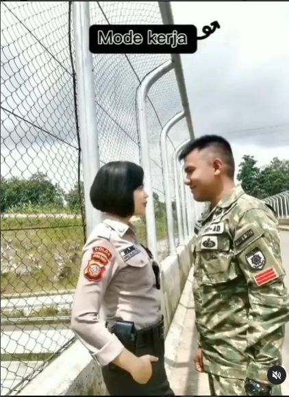 Potret Mode Kerja VS Mode Main, Pasangan Prajurit TNI dan Satpam Cantik Ini Bikin Pangling!
